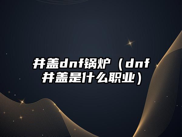 井蓋dnf鍋爐（dnf井蓋是什么職業）