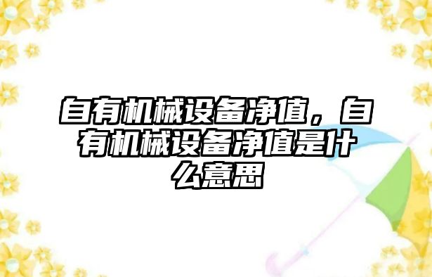 自有機械設備凈值，自有機械設備凈值是什么意思