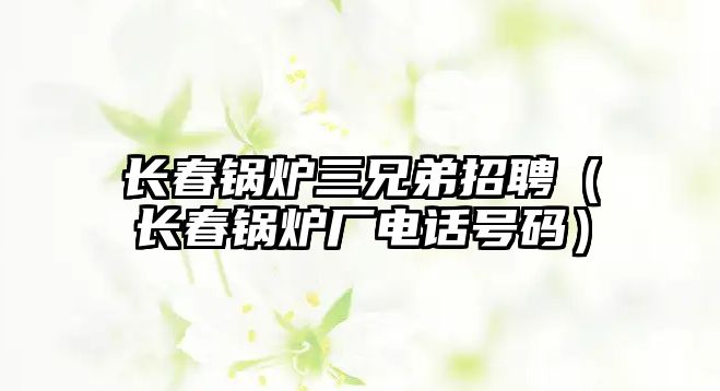 長春鍋爐三兄弟招聘（長春鍋爐廠電話號碼）