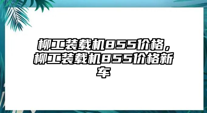 柳工裝載機855價格，柳工裝載機855價格新車