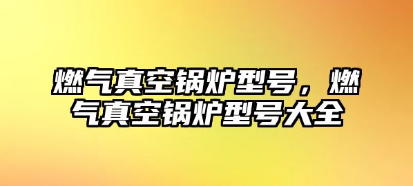 燃氣真空鍋爐型號，燃氣真空鍋爐型號大全