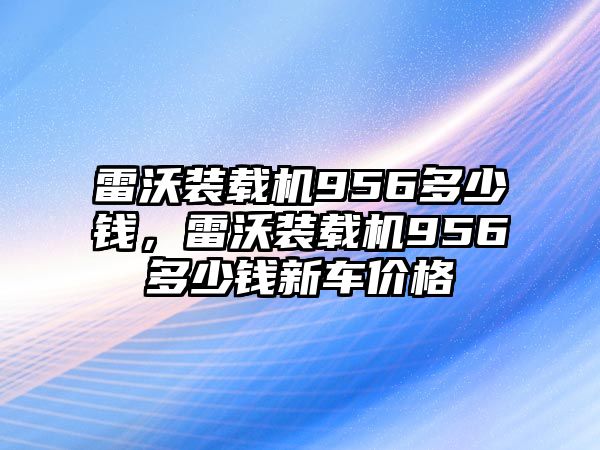 雷沃裝載機956多少錢，雷沃裝載機956多少錢新車價格