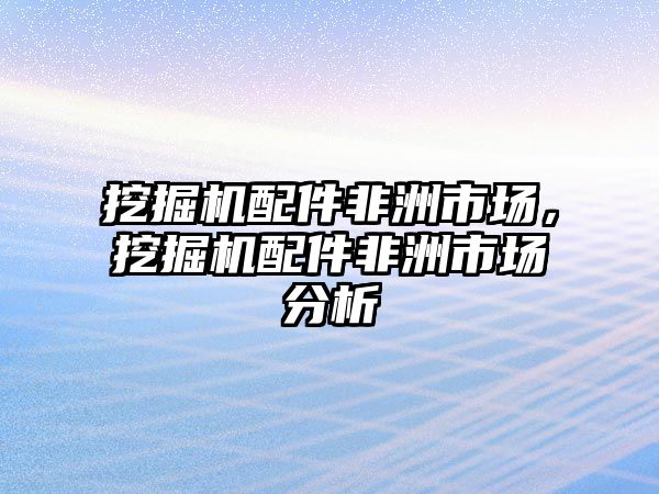 挖掘機配件非洲市場，挖掘機配件非洲市場分析