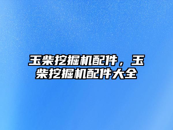 玉柴挖掘機配件，玉柴挖掘機配件大全