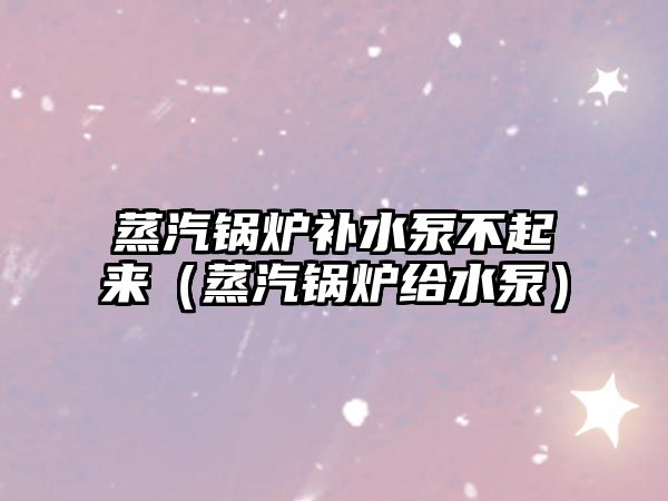 蒸汽鍋爐補水泵不起來（蒸汽鍋爐給水泵）