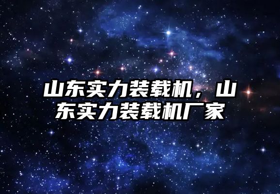 山東實力裝載機，山東實力裝載機廠家