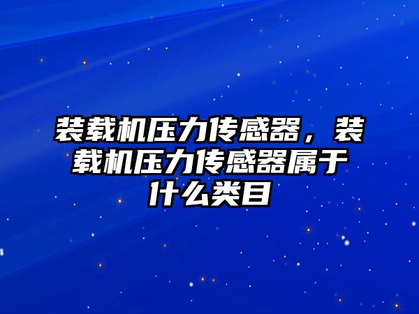 裝載機壓力傳感器，裝載機壓力傳感器屬于什么類目