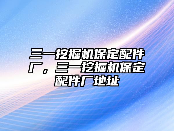 三一挖掘機保定配件廠，三一挖掘機保定配件廠地址