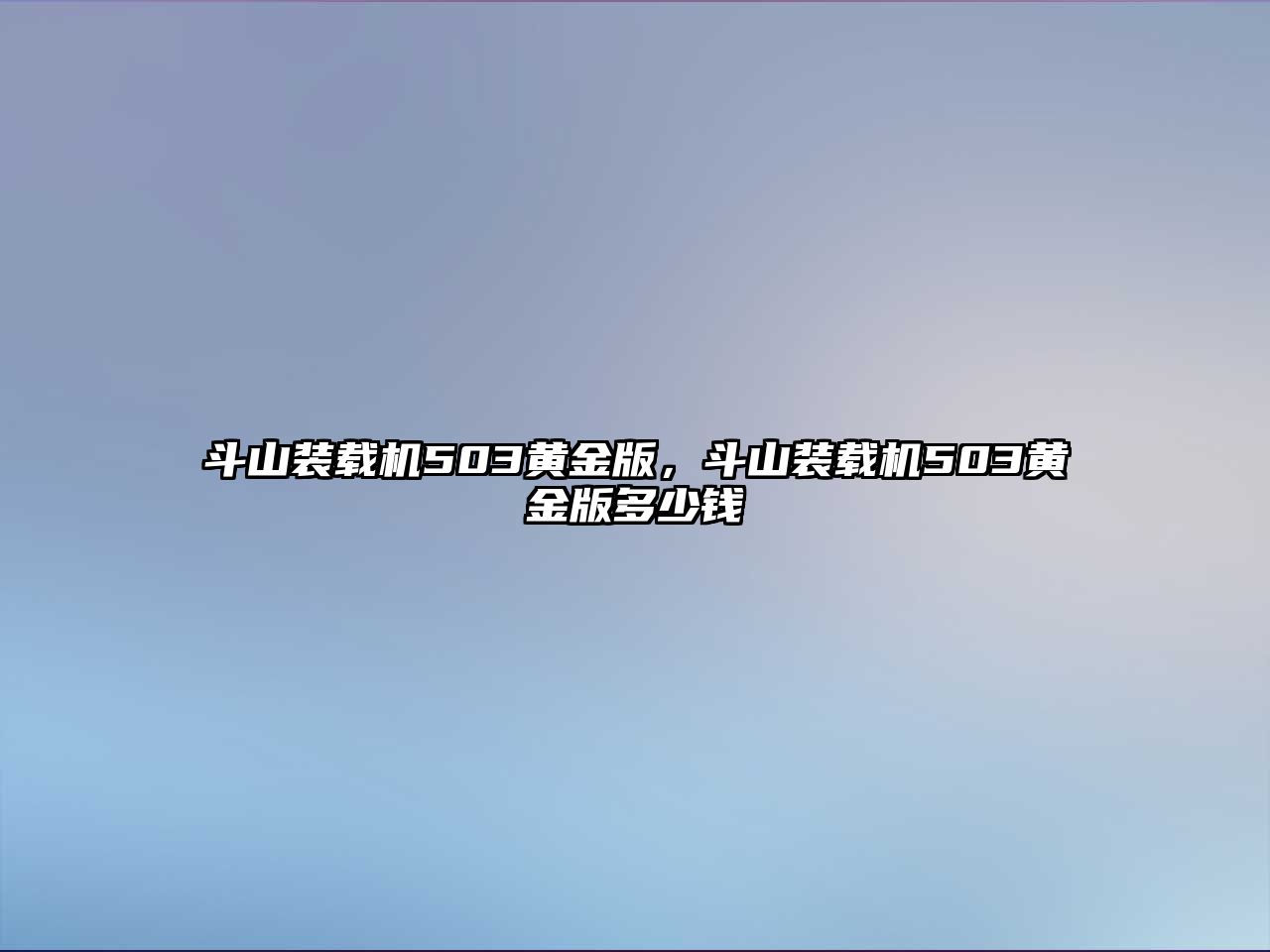 斗山裝載機503黃金版，斗山裝載機503黃金版多少錢