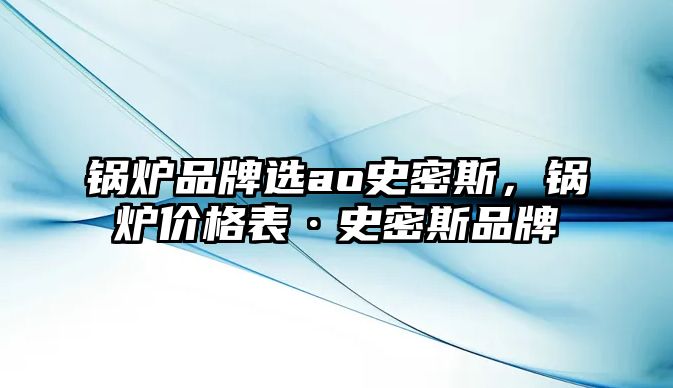 鍋爐品牌選ao史密斯，鍋爐價格表·史密斯品牌