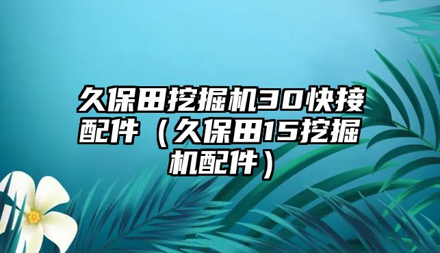 久保田挖掘機30快接配件（久保田15挖掘機配件）