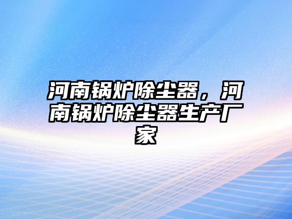 河南鍋爐除塵器，河南鍋爐除塵器生產廠家