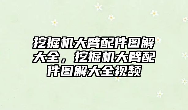 挖掘機大臂配件圖解大全，挖掘機大臂配件圖解大全視頻