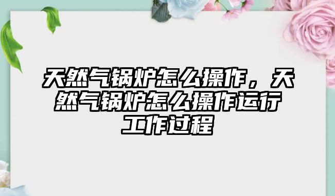 天然氣鍋爐怎么操作，天然氣鍋爐怎么操作運行工作過程