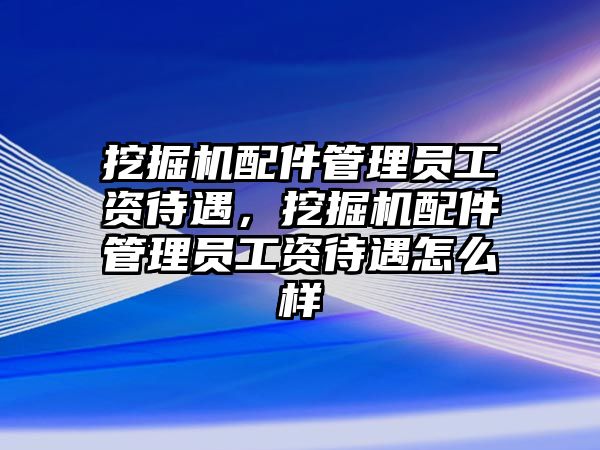 挖掘機配件管理員工資待遇，挖掘機配件管理員工資待遇怎么樣