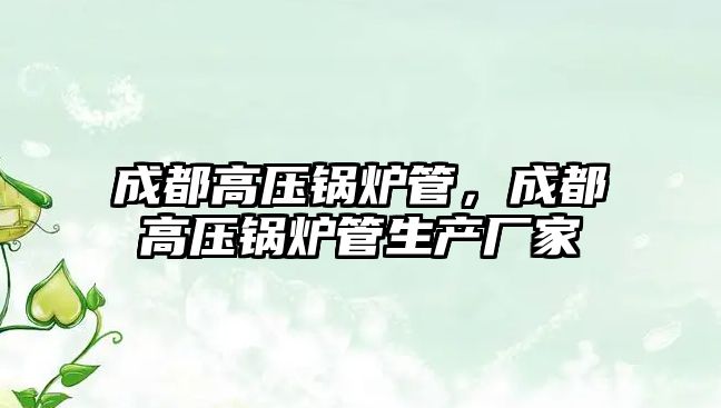 成都高壓鍋爐管，成都高壓鍋爐管生產廠家