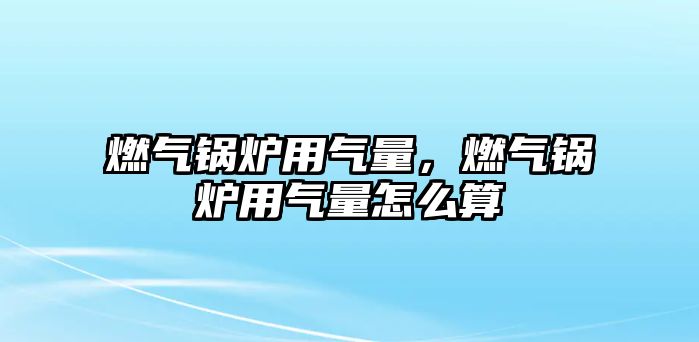 燃氣鍋爐用氣量，燃氣鍋爐用氣量怎么算