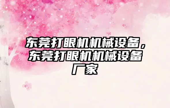 東莞打眼機機械設(shè)備，東莞打眼機機械設(shè)備廠家