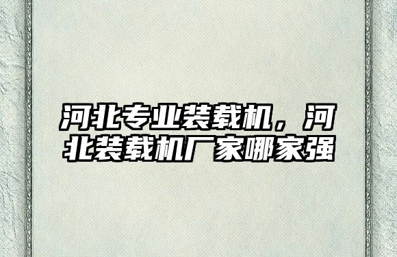 河北專業裝載機，河北裝載機廠家哪家強