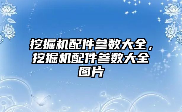 挖掘機配件參數大全，挖掘機配件參數大全圖片