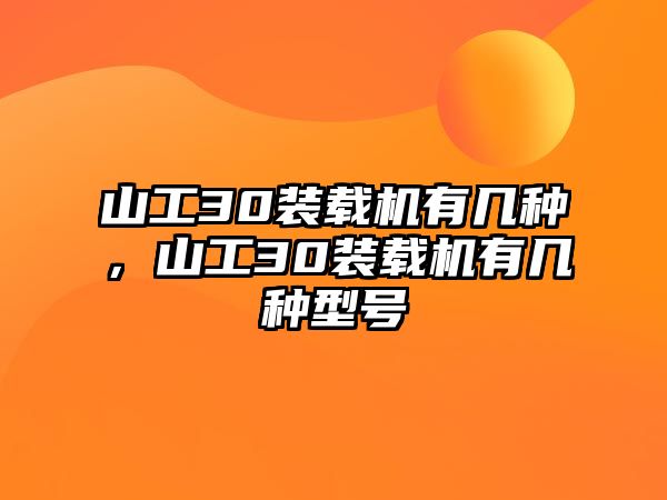 山工30裝載機有幾種，山工30裝載機有幾種型號