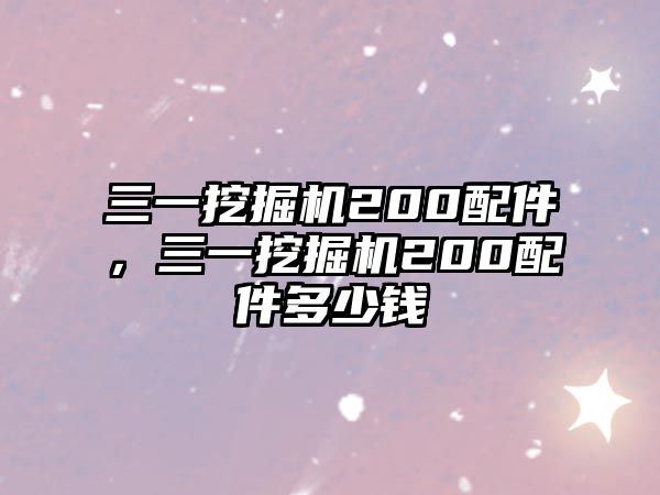 三一挖掘機(jī)200配件，三一挖掘機(jī)200配件多少錢