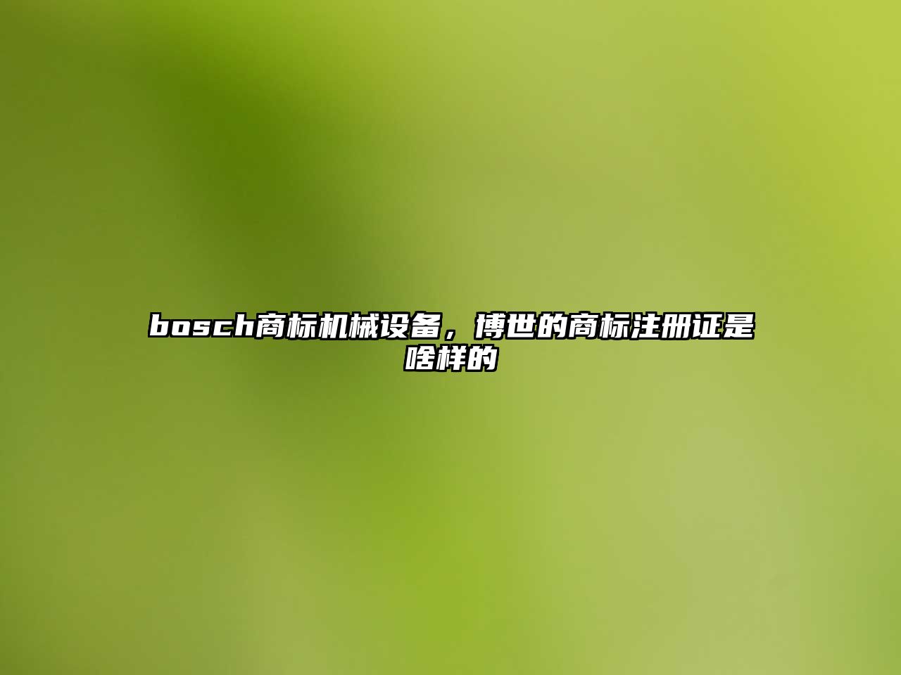 bosch商標機械設備，博世的商標注冊證是啥樣的