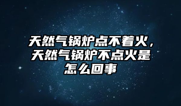 天然氣鍋爐點不著火，天然氣鍋爐不點火是怎么回事