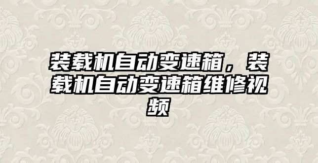 裝載機自動變速箱，裝載機自動變速箱維修視頻