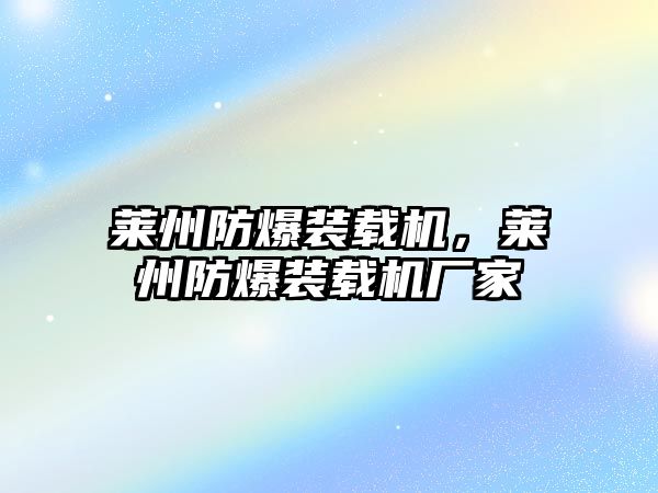 萊州防爆裝載機(jī)，萊州防爆裝載機(jī)廠家