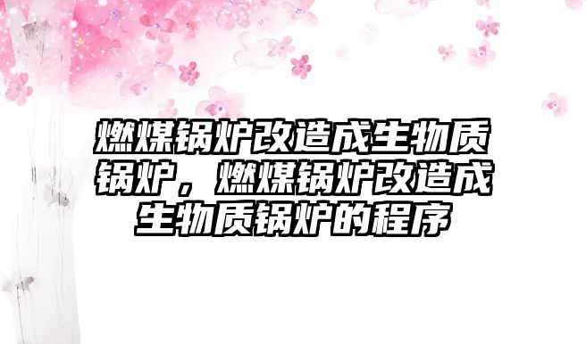 燃煤鍋爐改造成生物質鍋爐，燃煤鍋爐改造成生物質鍋爐的程序