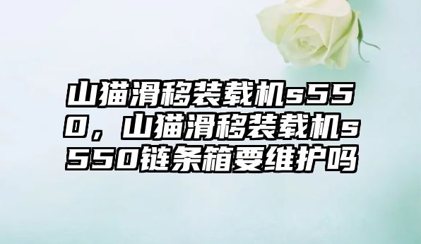 山貓滑移裝載機(jī)s550，山貓滑移裝載機(jī)s550鏈條箱要維護(hù)嗎