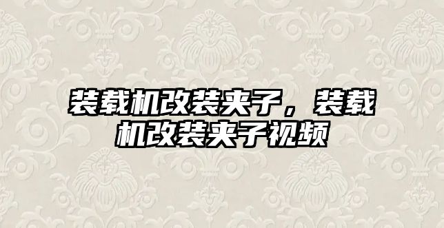 裝載機改裝夾子，裝載機改裝夾子視頻