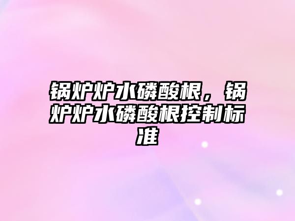 鍋爐爐水磷酸根，鍋爐爐水磷酸根控制標(biāo)準(zhǔn)