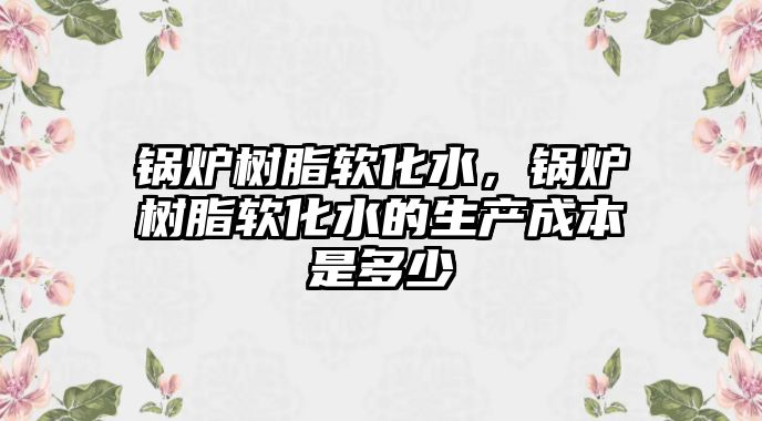 鍋爐樹脂軟化水，鍋爐樹脂軟化水的生產成本是多少