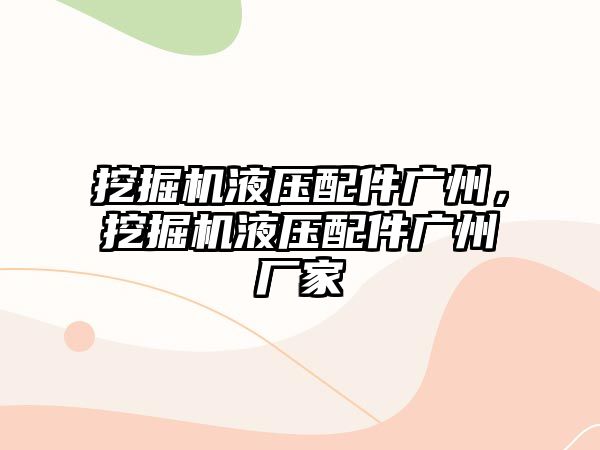 挖掘機液壓配件廣州，挖掘機液壓配件廣州廠家