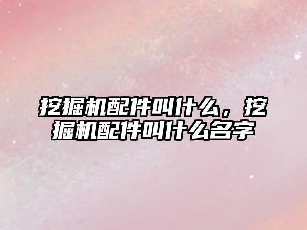 挖掘機配件叫什么，挖掘機配件叫什么名字