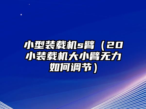 小型裝載機(jī)s臂（20小裝載機(jī)大小臂無(wú)力如何調(diào)節(jié)）