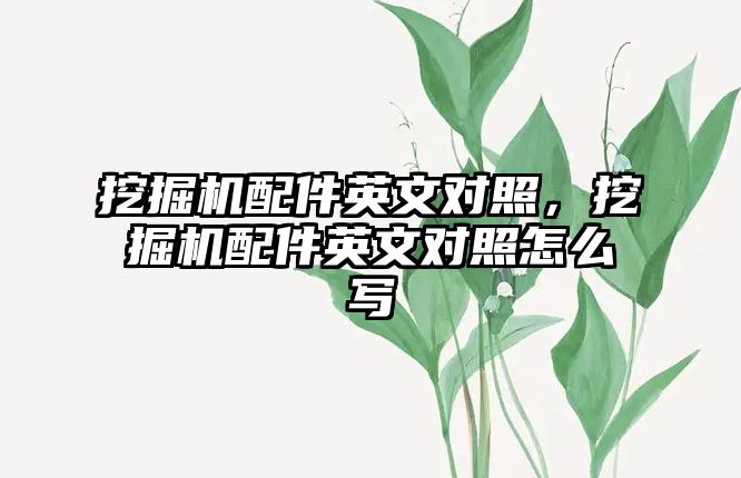 挖掘機配件英文對照，挖掘機配件英文對照怎么寫