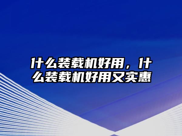 什么裝載機好用，什么裝載機好用又實惠