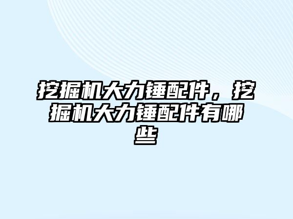 挖掘機大力錘配件，挖掘機大力錘配件有哪些