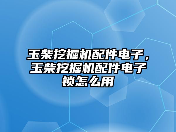 玉柴挖掘機配件電子，玉柴挖掘機配件電子鎖怎么用