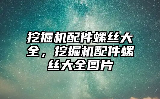 挖掘機配件螺絲大全，挖掘機配件螺絲大全圖片