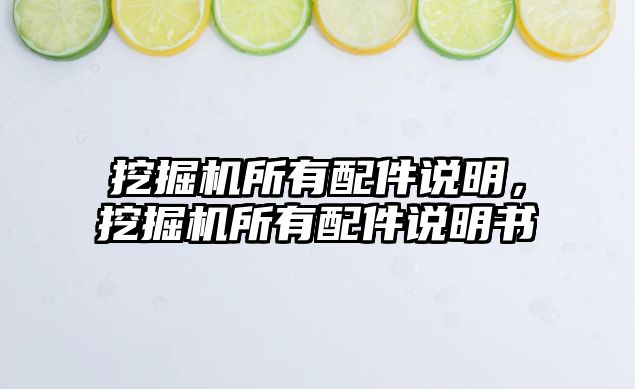 挖掘機所有配件說明，挖掘機所有配件說明書