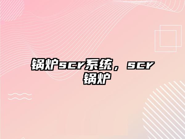 鍋爐scr系統，scr 鍋爐