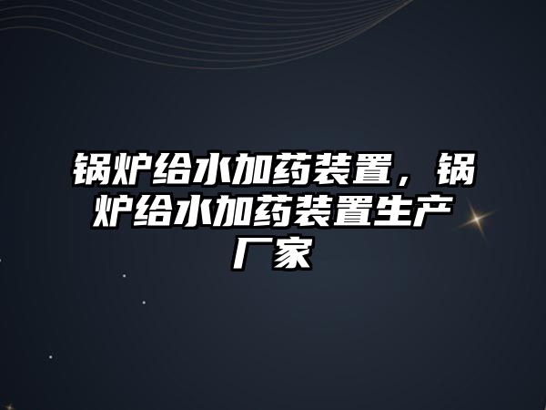 鍋爐給水加藥裝置，鍋爐給水加藥裝置生產(chǎn)廠家