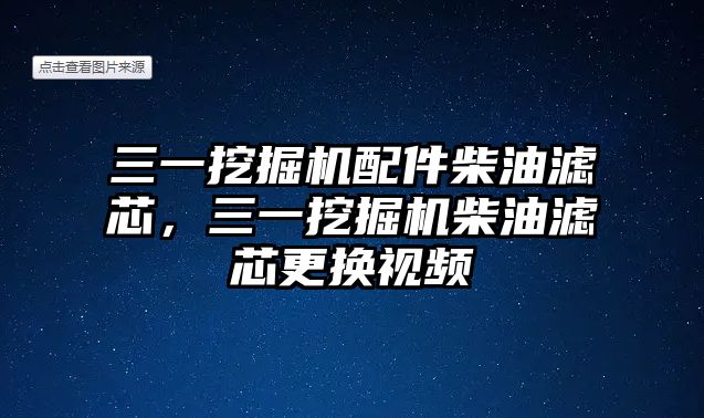 三一挖掘機配件柴油濾芯，三一挖掘機柴油濾芯更換視頻