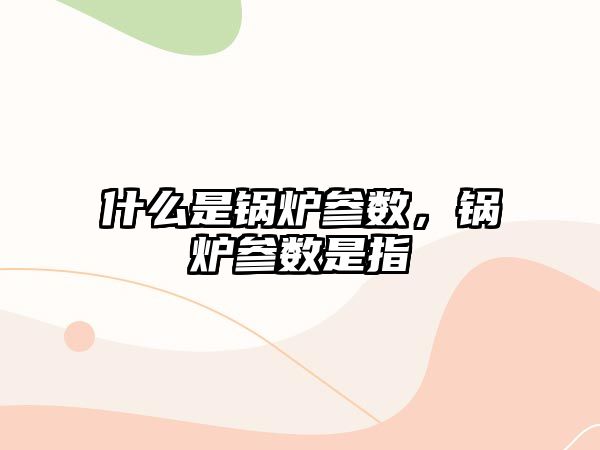 什么是鍋爐參數，鍋爐參數是指