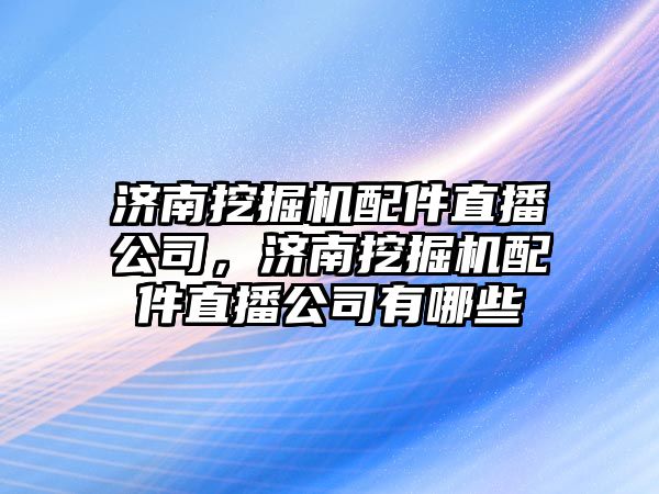 濟南挖掘機配件直播公司，濟南挖掘機配件直播公司有哪些