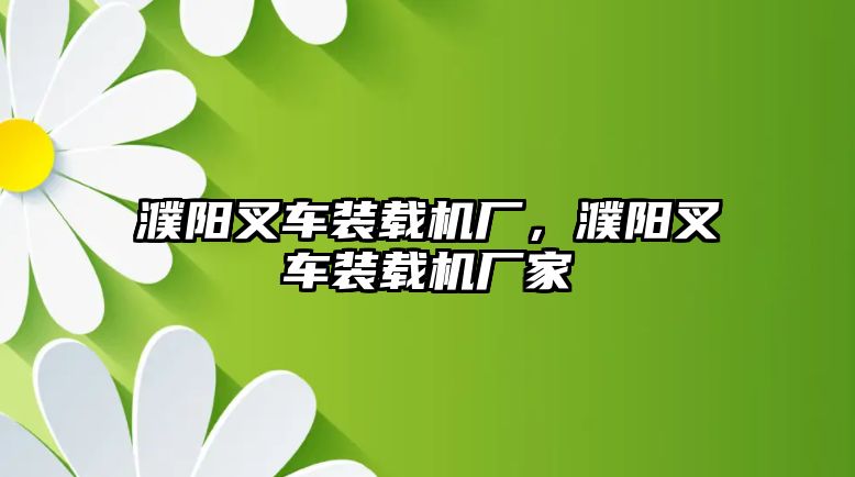 濮陽叉車裝載機(jī)廠，濮陽叉車裝載機(jī)廠家